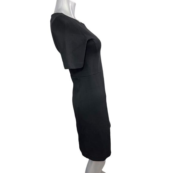 J. CREW Shift Dress Wool Women's 4 Black Stretch Half Sleeve Career Workwear - Picture 3 of 9